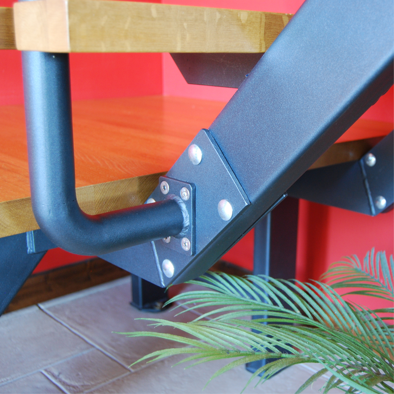 Escalier métal et bois