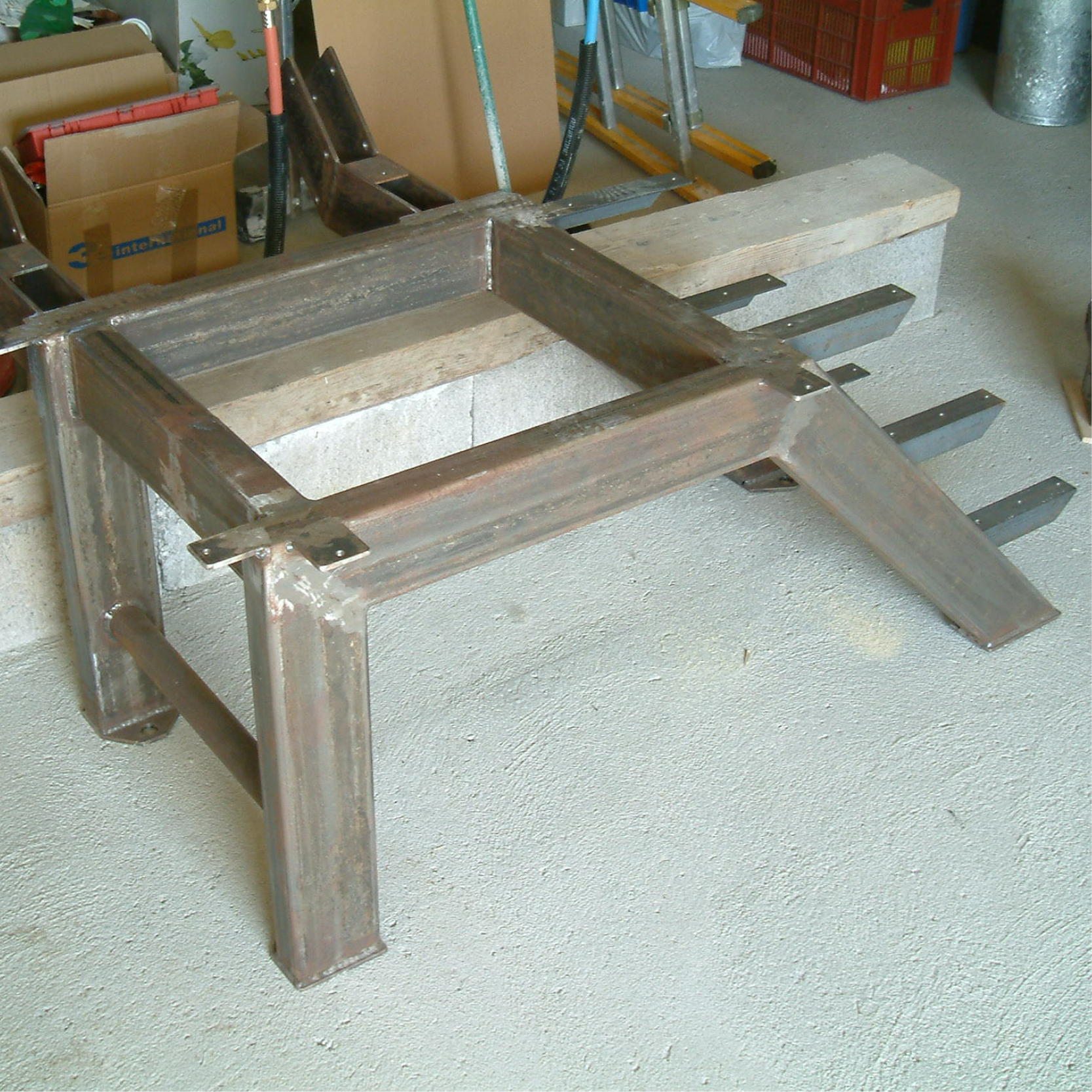 Escalier métal et bois