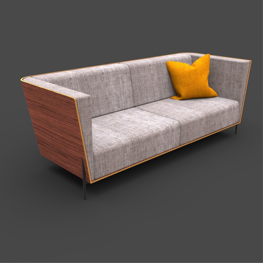 Canapé bois et tissu