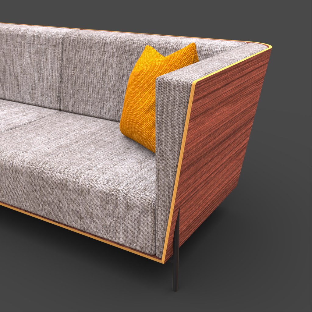 Canapé bois et tissu