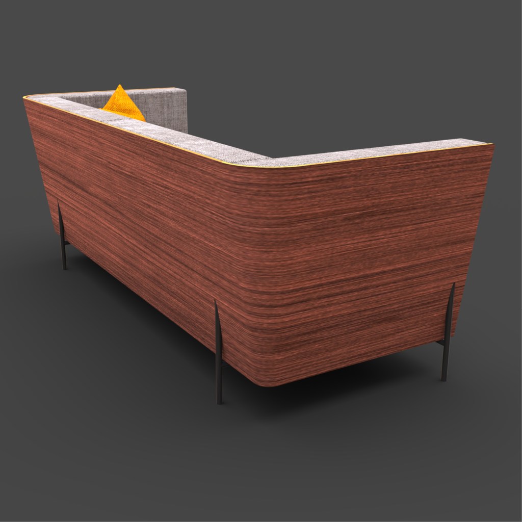 Canapé bois et tissu