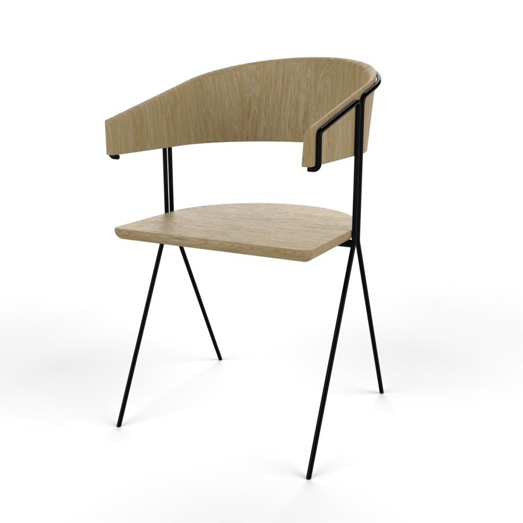 Chaise métal et bois