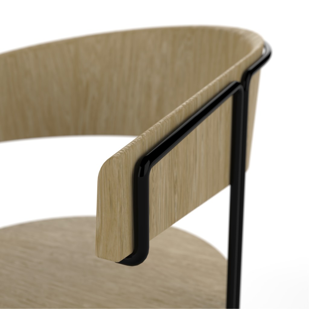 Chaise métal et bois