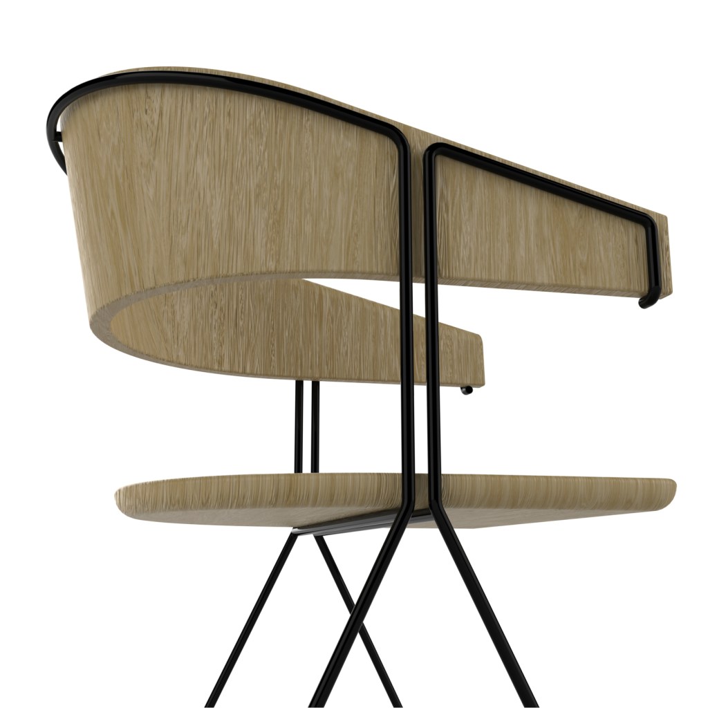 Chaise métal et bois