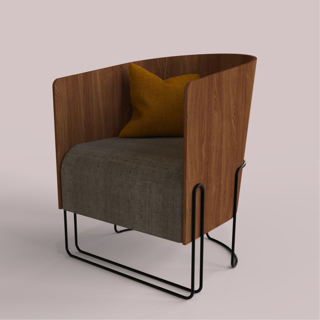 Fauteuil bois et métal