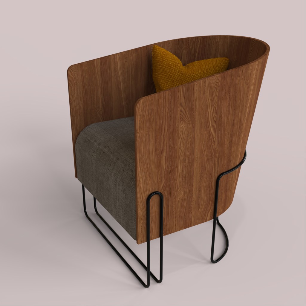 Fauteuil bois et métal