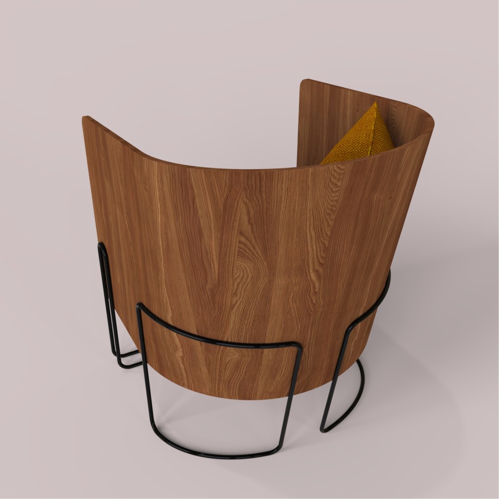 Fauteuil bois et métal