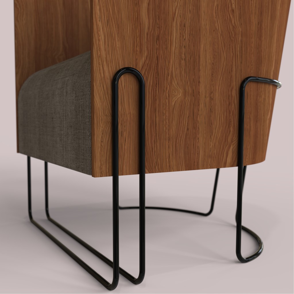 Fauteuil bois et métal