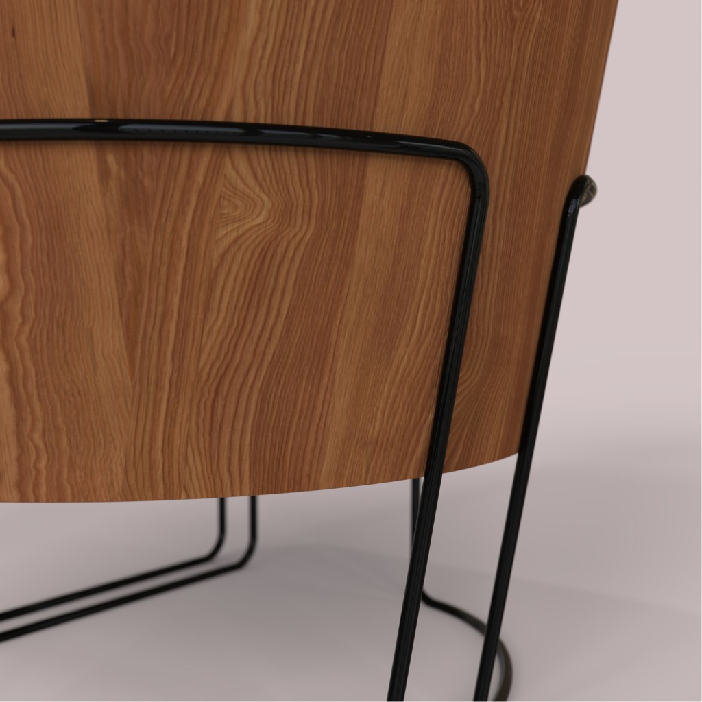 Fauteuil bois et métal