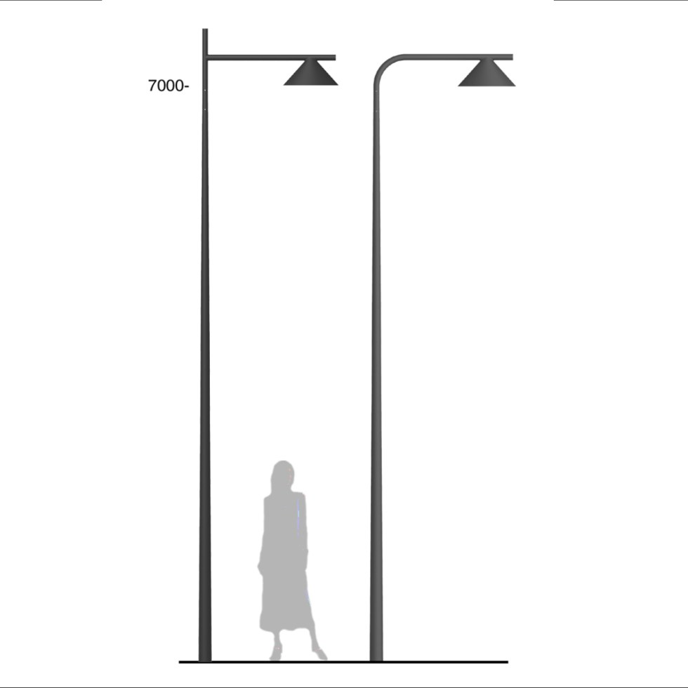 Luminaire conique sur supports