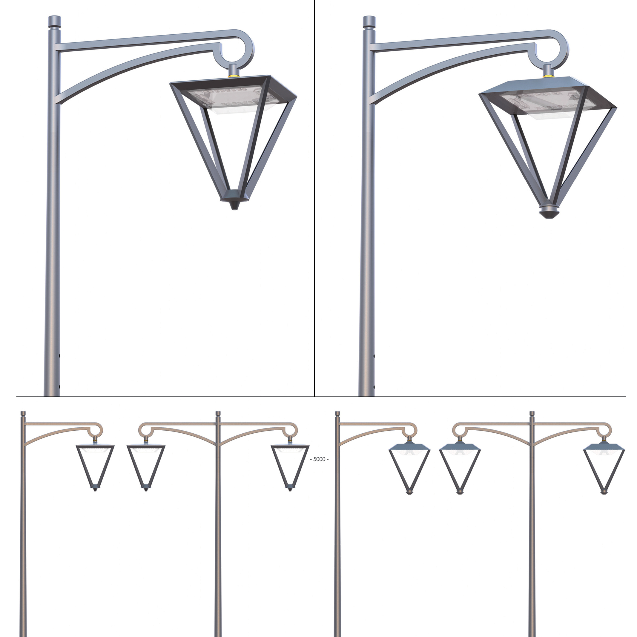 Luminaire 4 faces leds