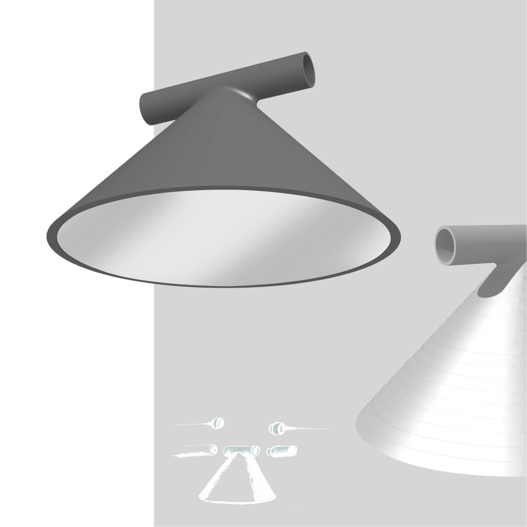 Luminaire conique + supports