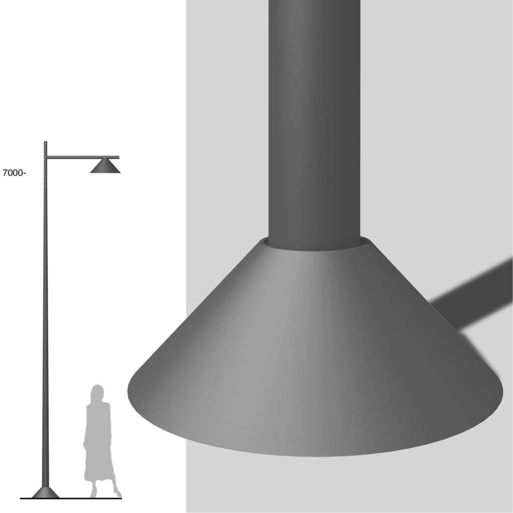 Luminaire conique + supports