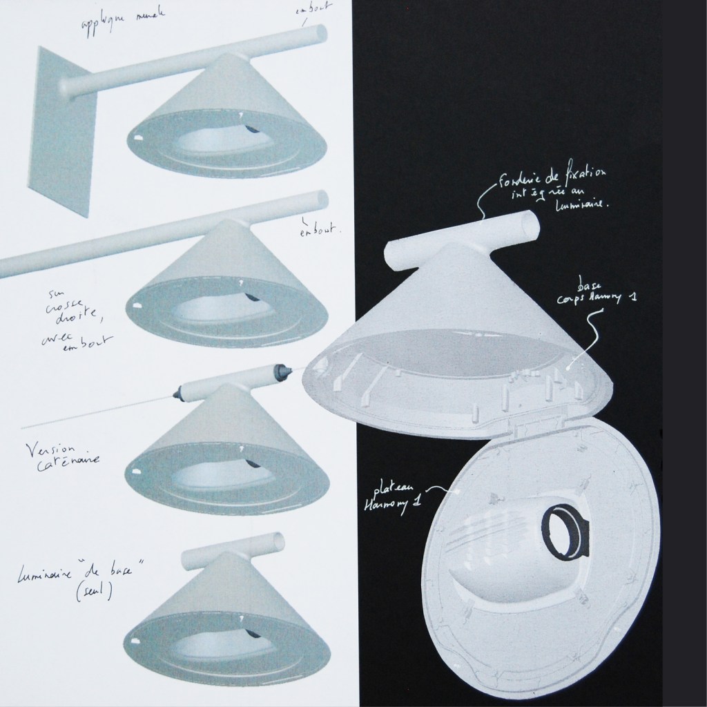Luminaire conique + supports