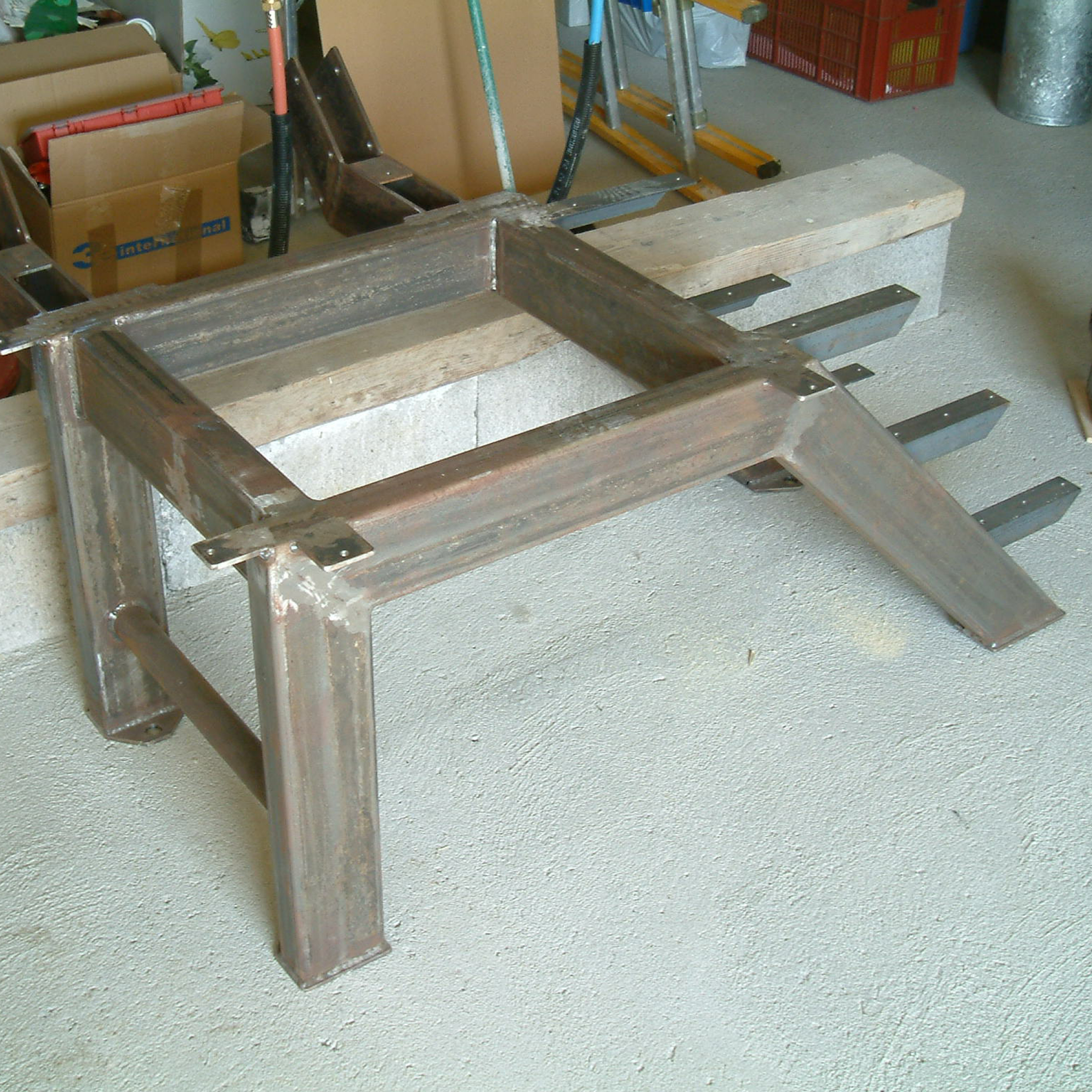 Escalier métal et bois