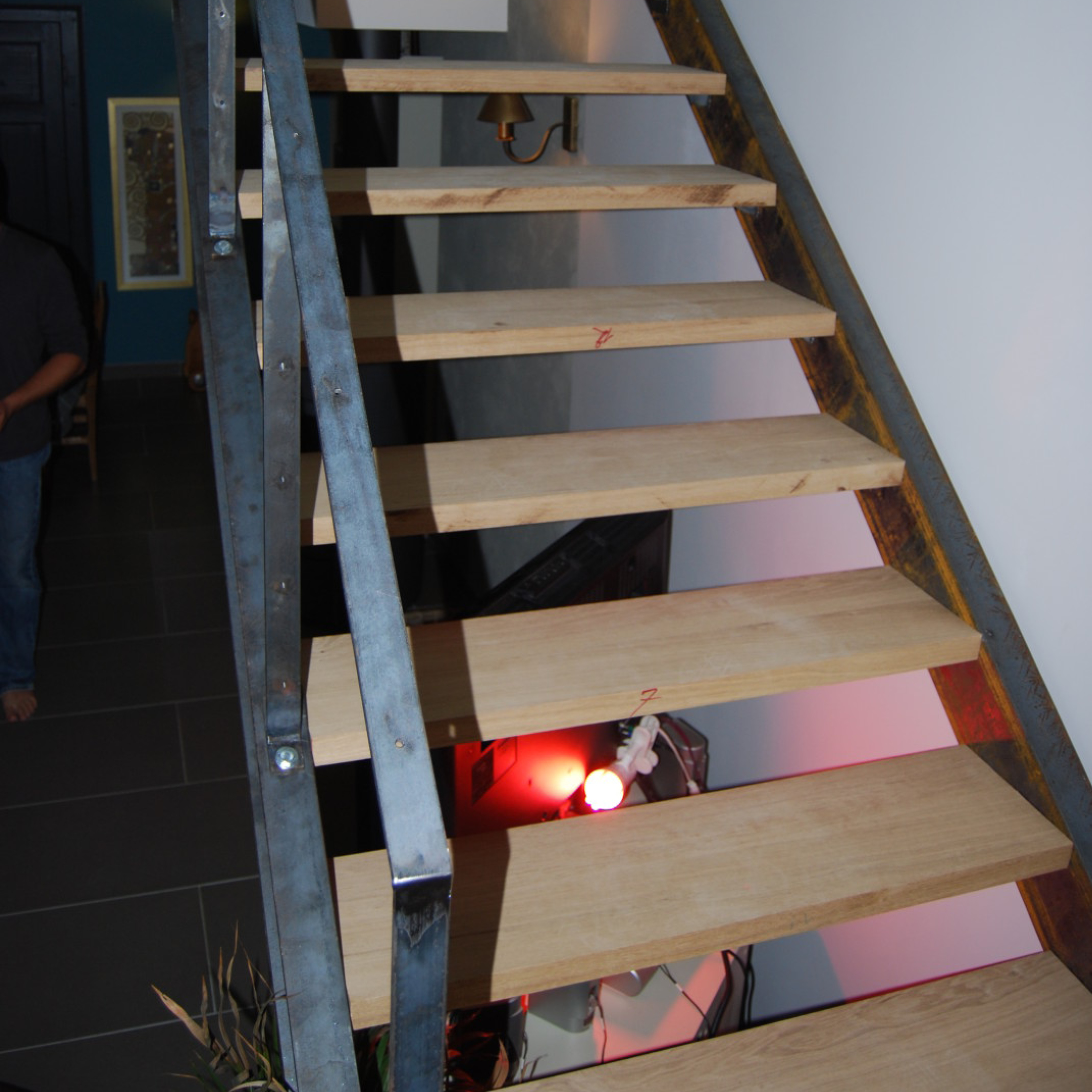 Escalier métal et bois