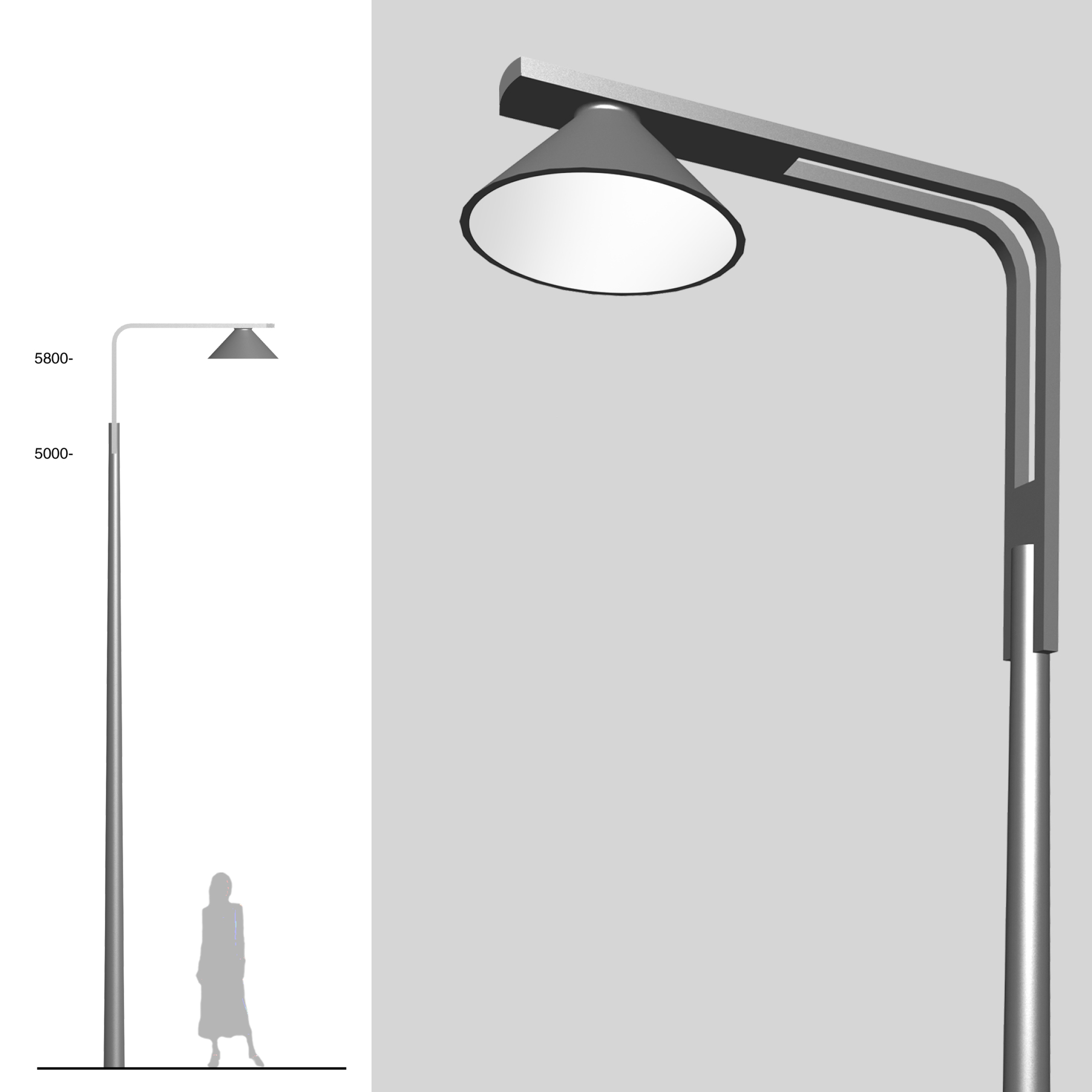 Luminaire conique + supports